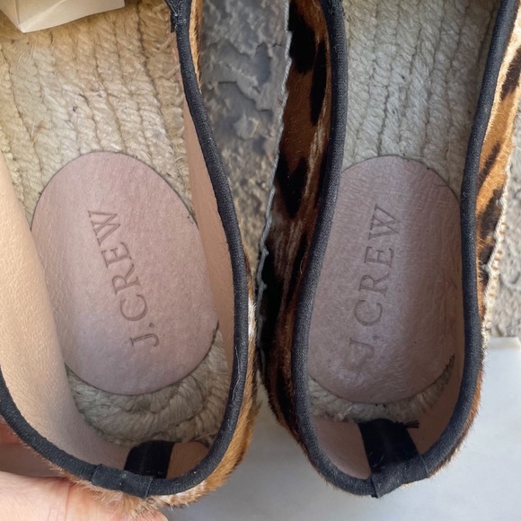 J. CREW NWOT Tan & Brown Leopard Calf Hair Espadrilles Sneaker Flats Sz 7 - Picture 9 of 11